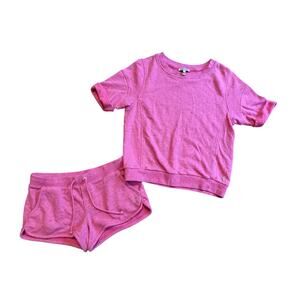 Juicy Couture Vintage Y2K Pink Cotton Short Outfit Set XS